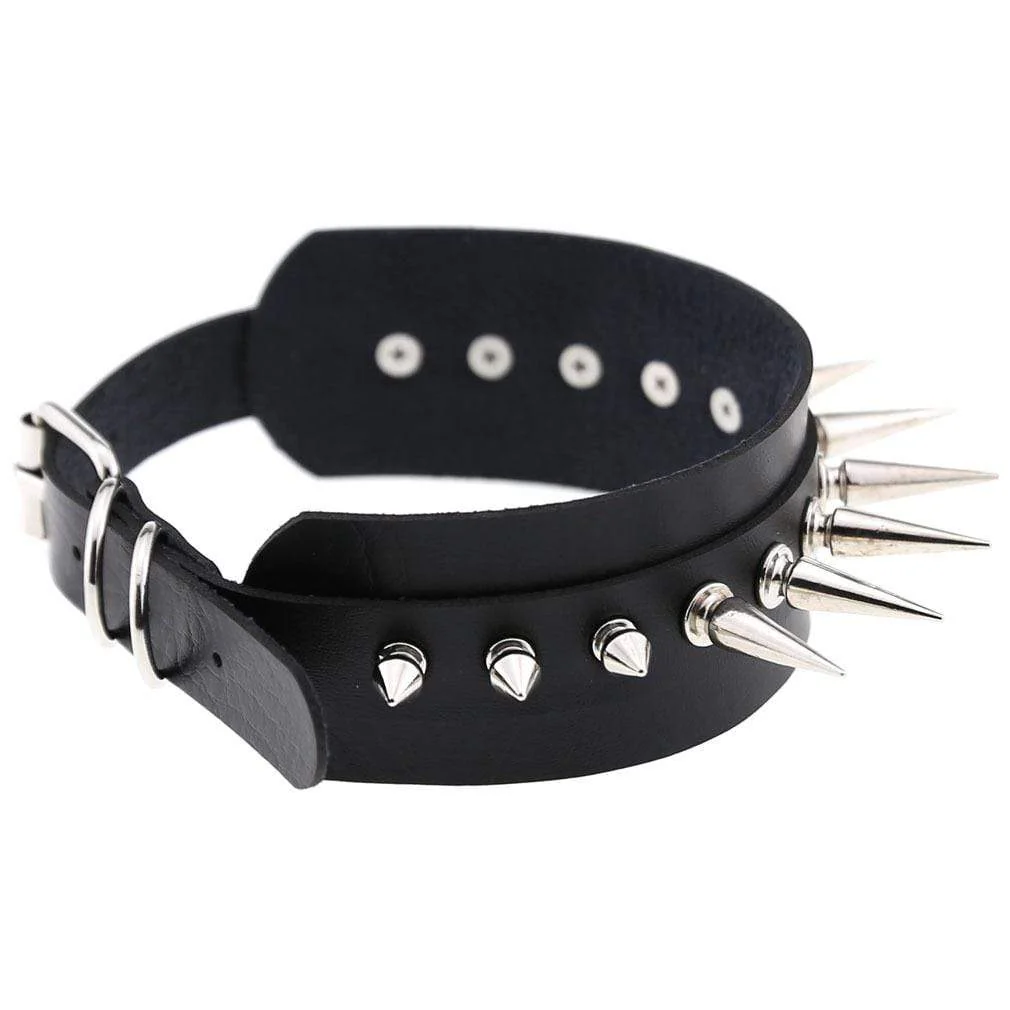 Women's Punk Long Rivets Chokers - Image 3