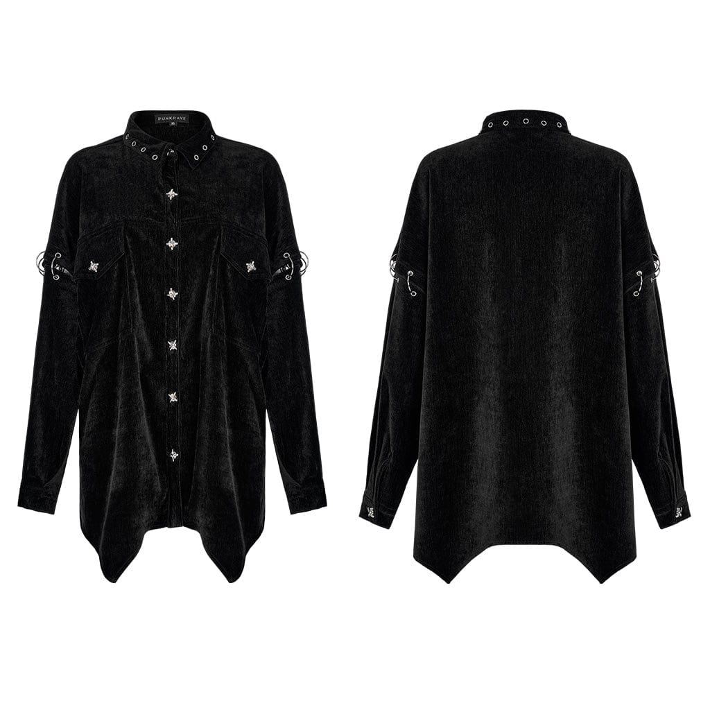 Women's Punk Loose Shirt with Detachable Sleeves - Image 5