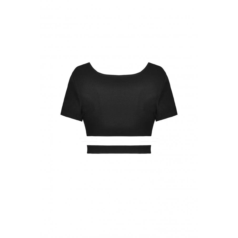 Women's Punk Love Heart Short Sleeved Crop Top - Image 6