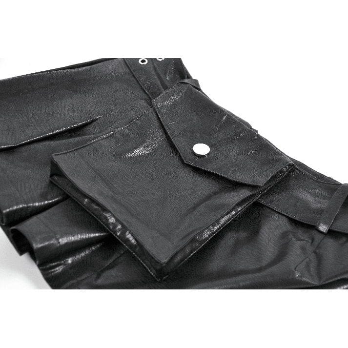 Women's Punk Low-Waist Shorts with Asymmetric Pleated Belt - Image 13