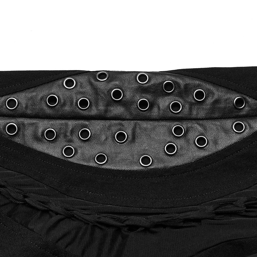 Women's Punk Mesh Cutout Eyelet Pants - Image 8