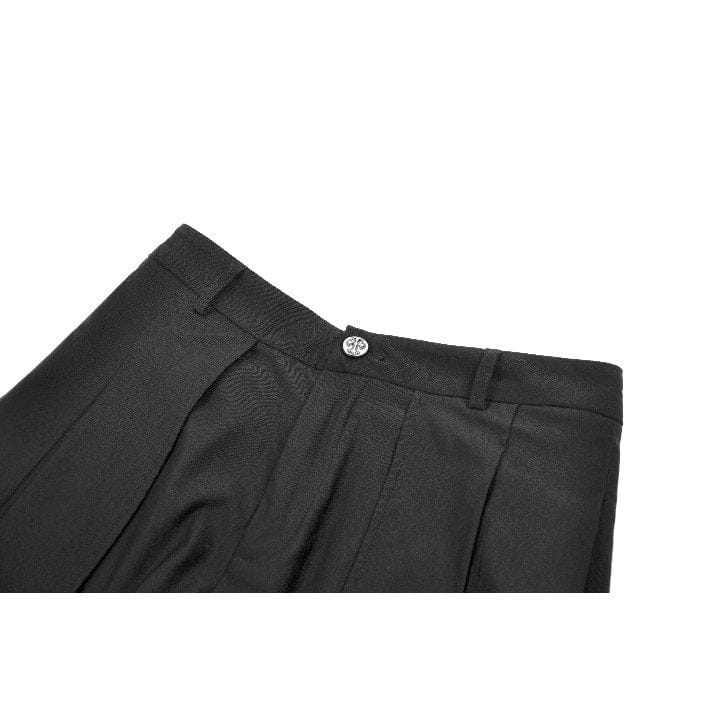 Women's Punk Mesh Pleated Shorts with Leg Harness - Image 10