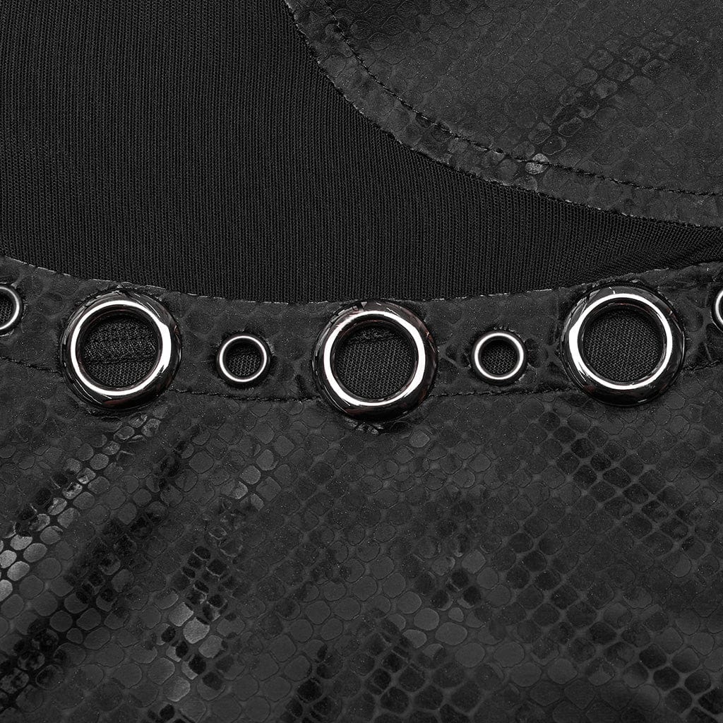 Women's Punk Mesh Ring Cutout Sleeveless Short Dress - Image 9
