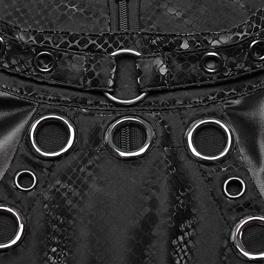 Women's Punk Mesh Ring Cutout Tank Top - Image 6