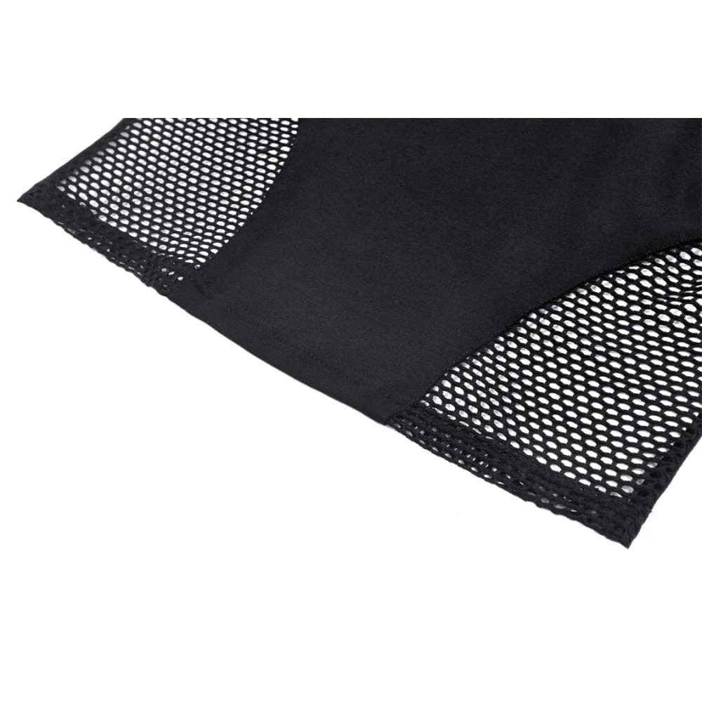 Women's Punk Mesh Splice Eyelet Crop Top - Image 16