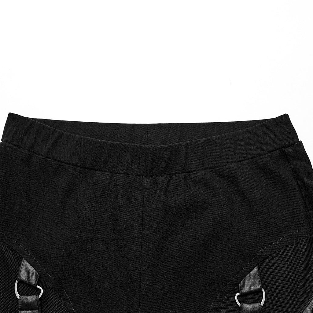 Women's Punk Mesh Strappy Stud Leggings - Image 7