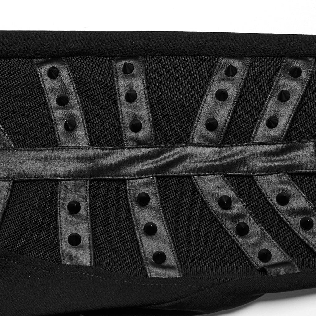 Women's Punk Mesh Strappy Stud Leggings - Image 8
