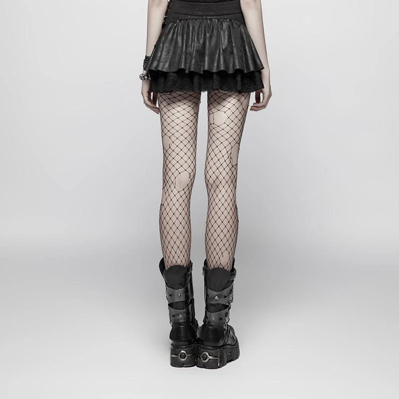 Women's Punk Multilayer Side Zipper Fishtail Mini Skirt - Image 3