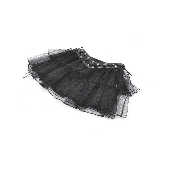 Women's Punk Multilayered Mesh Short Skirt - Image 13