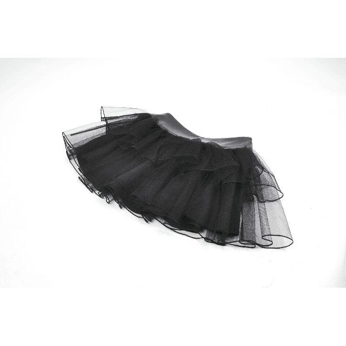 Women's Punk Multilayered Mesh Short Skirt - Image 14