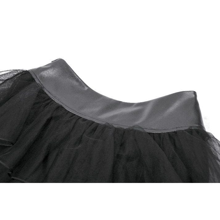 Women's Punk Multilayered Mesh Short Skirt - Image 16