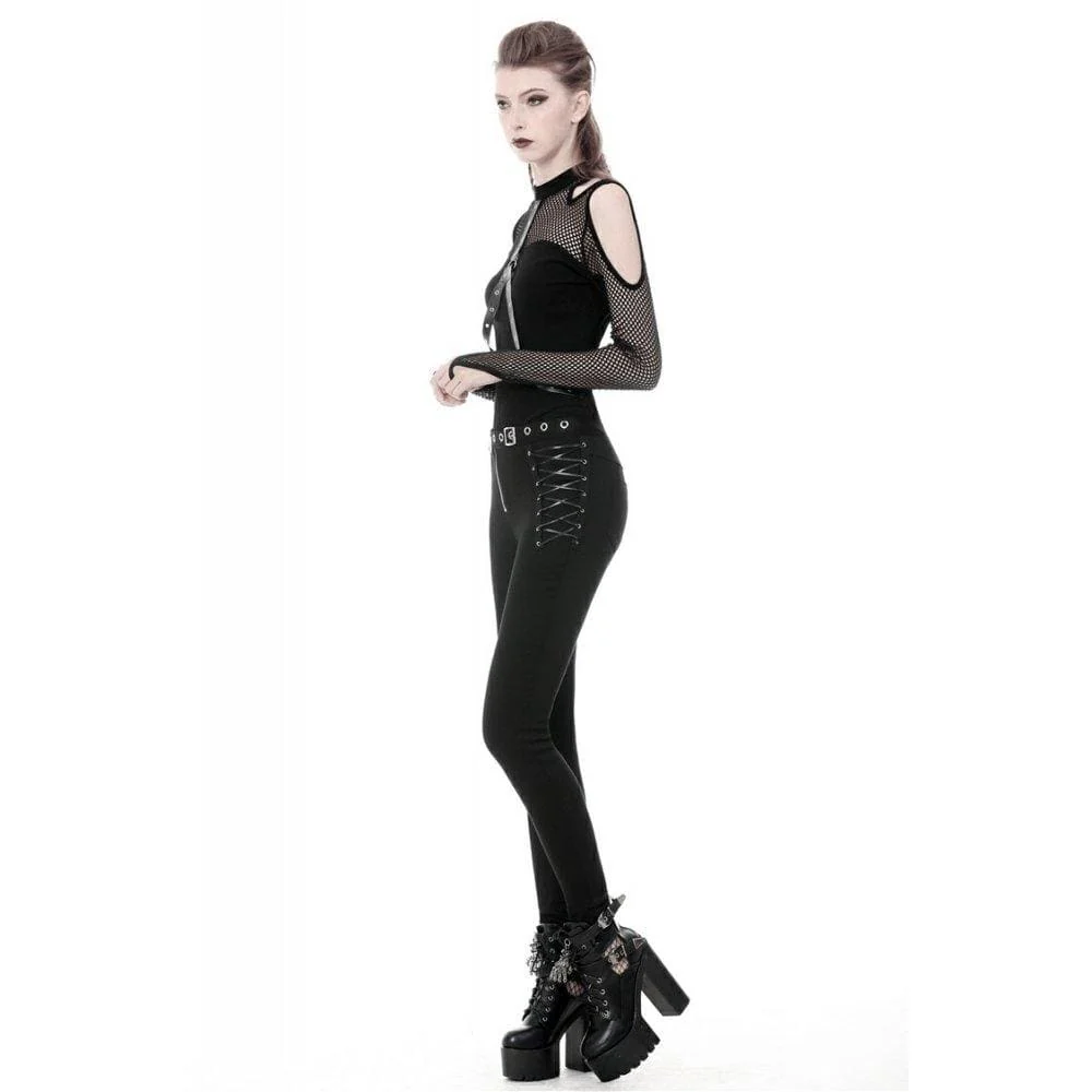 Women's Punk Off-shoulder Sexy Mech Sleeved Tops - Image 3