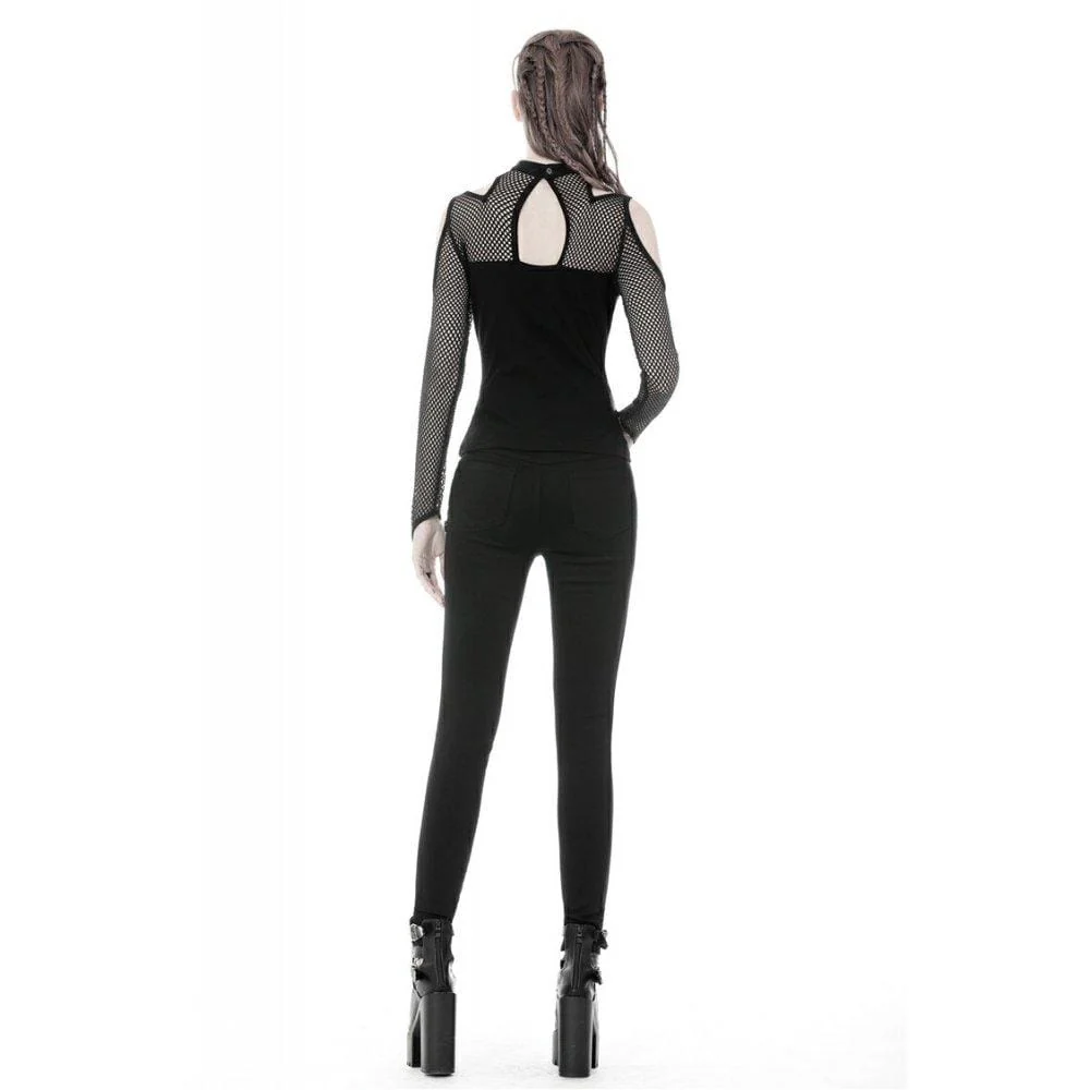 Women's Punk Off-shoulder Sexy Mech Sleeved Tops - Image 4