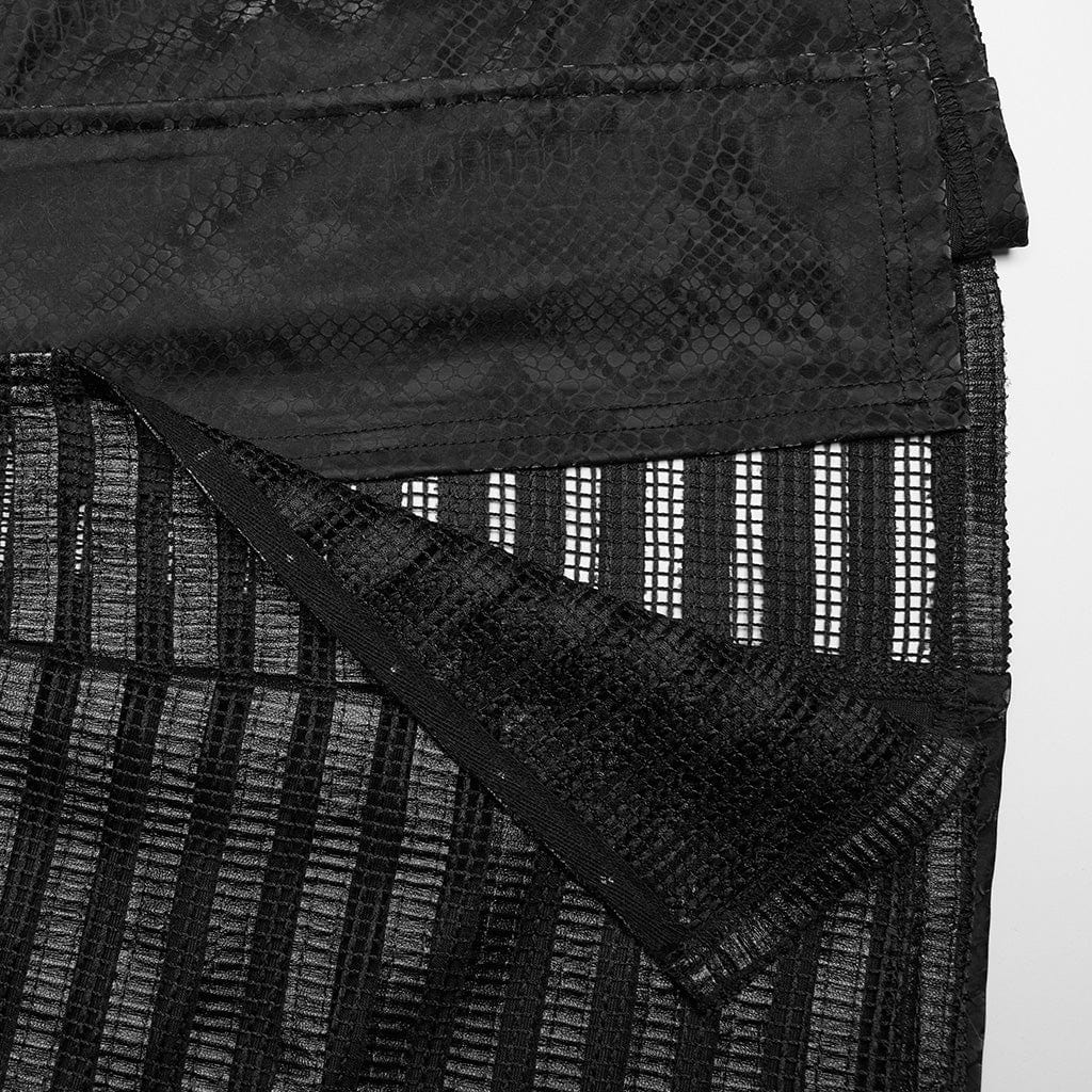 Women's Punk Plunging Mesh Splice Dress - Image 8