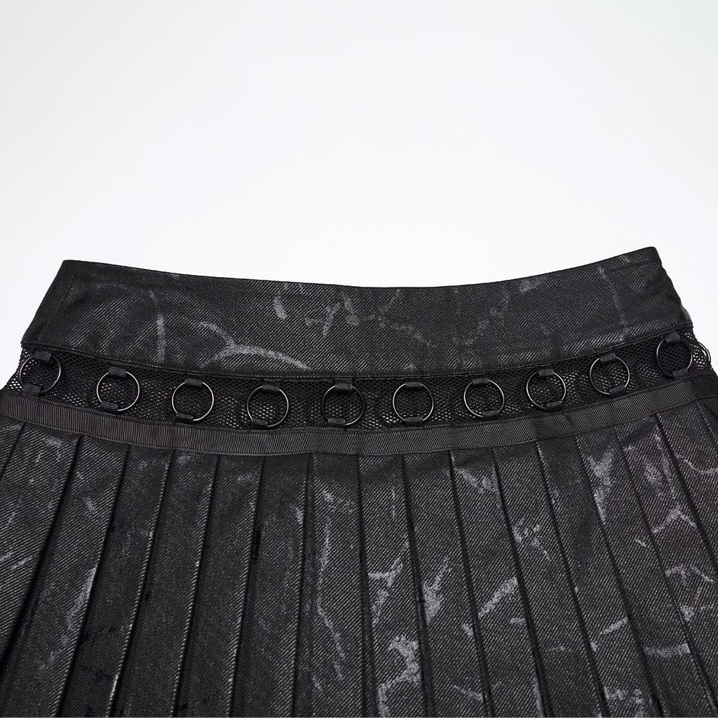 Women's Punk Printed Rings Pleated Skirt - Image 7