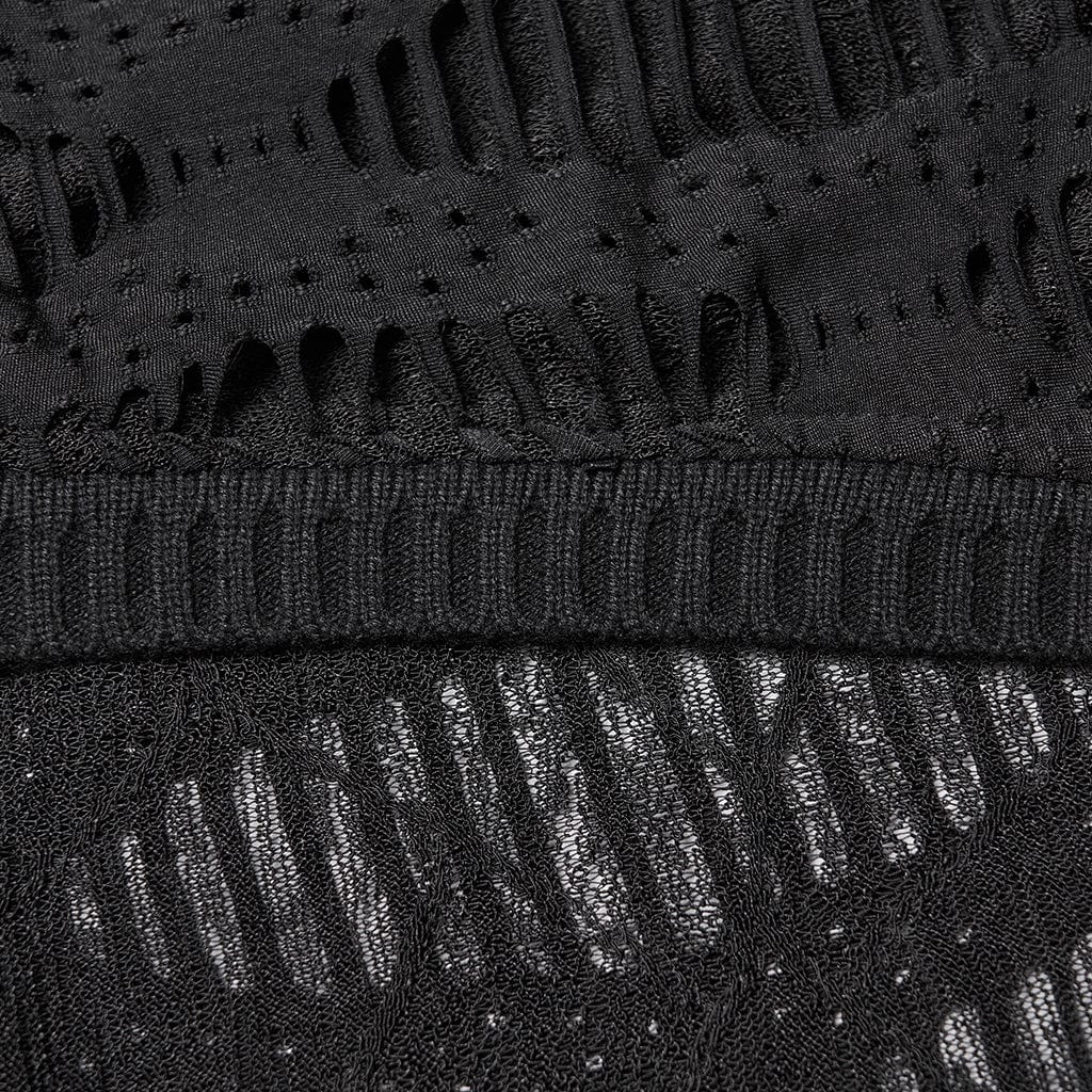 Women's Punk Ripped Batwing Sleeved Cardigan - Image 6