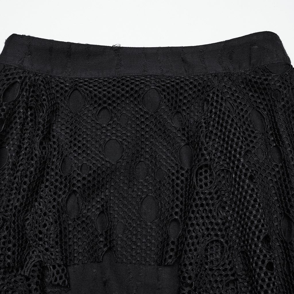 Women's Punk Ripped Mesh Splice Fishtail Skirt - Image 6