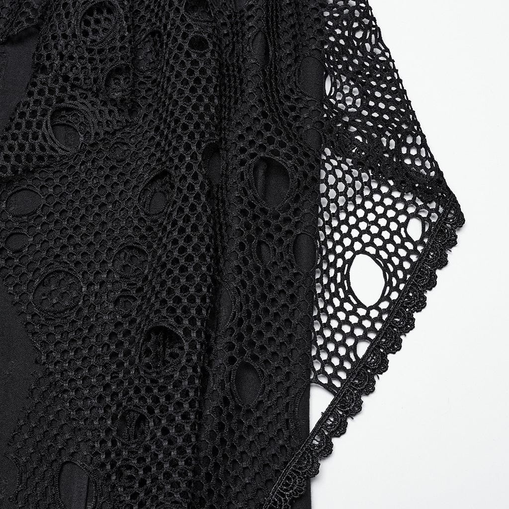 Women's Punk Ripped Mesh Splice Fishtail Skirt - Image 7
