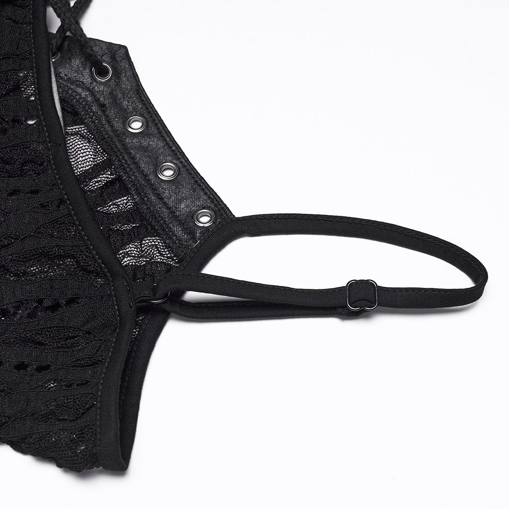 Women's Punk Ripped Sheer Bustier - Image 8