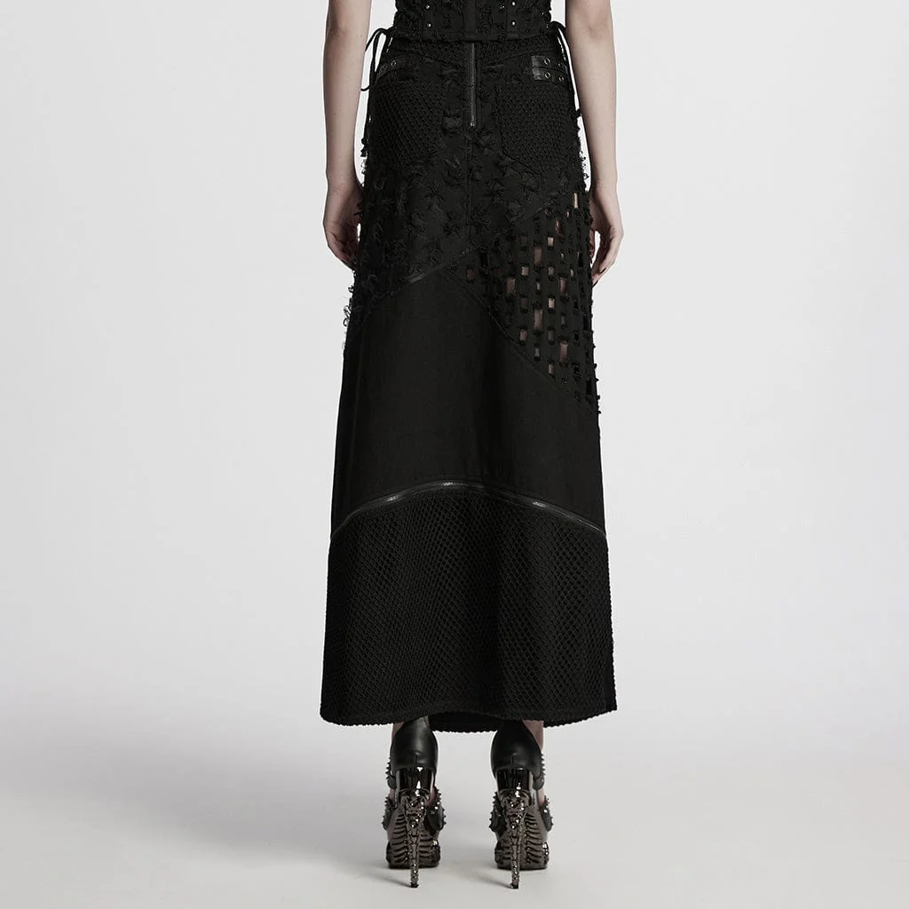 Women's Punk Ripped Side Slit Detachable Skirt - Image 3