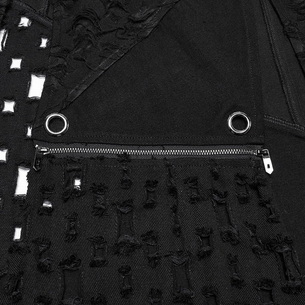 Women's Punk Ripped Side Slit Detachable Skirt - Image 7