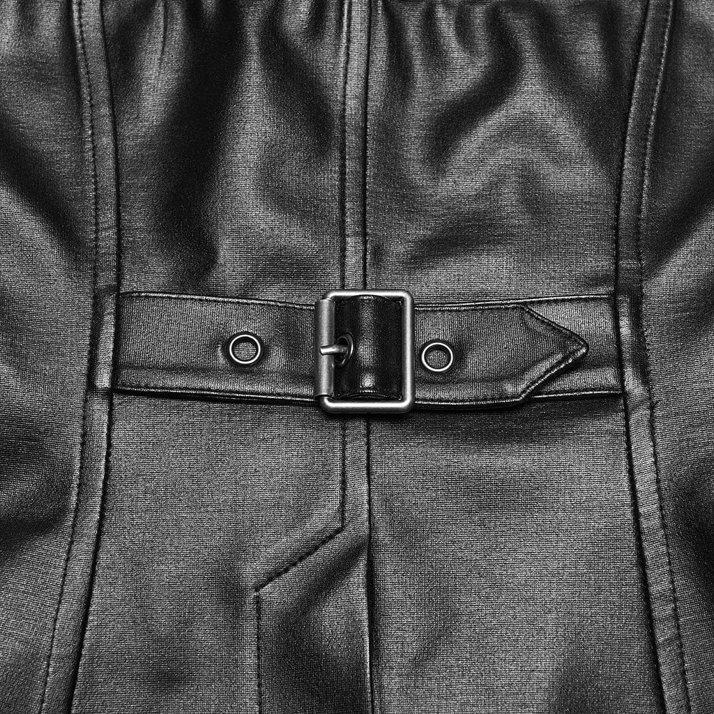 Women's Punk Rivet Straps Halterneck Vest - Image 9