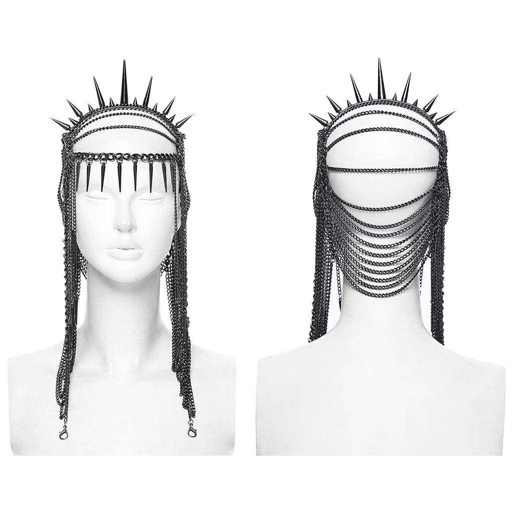Women's Punk Rivets Chained Headwear - Image 4