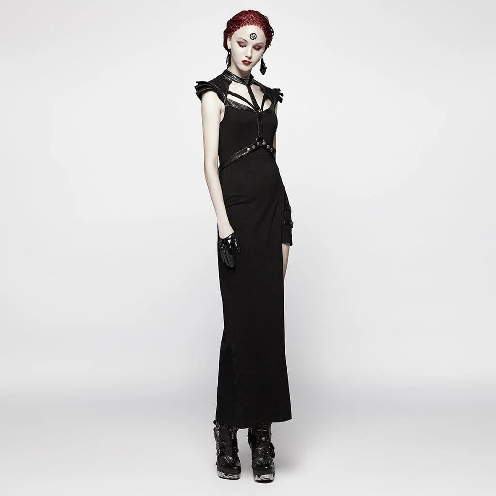 Women's Punk Rivets Faux Leather Gloves - Image 4