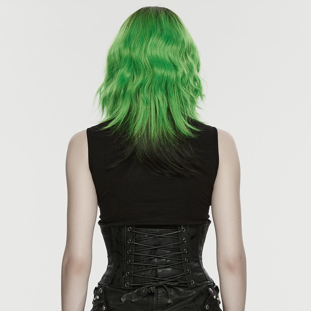 Women's Punk Rivets Handcuffs Chain Underbust Corset - Image 3