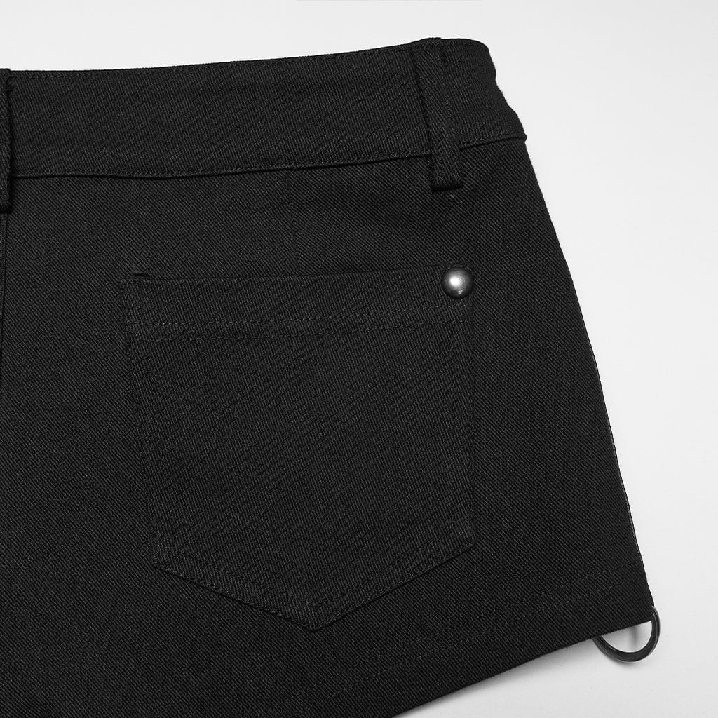 Women's Punk Rivets Shorts with Detachable Leg Harnesses - Image 9