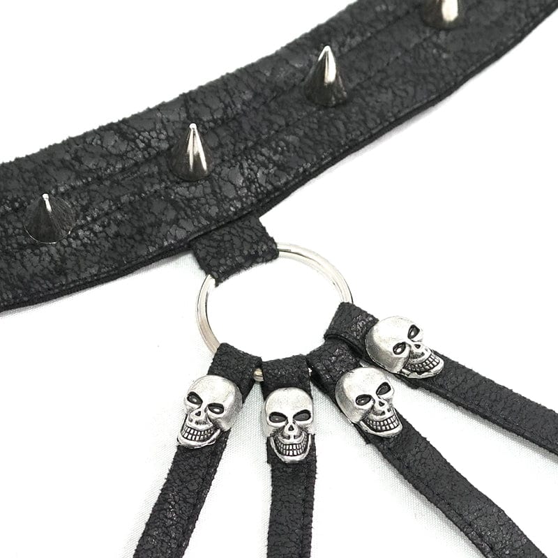 Women's Punk Rivets Skull Halterneck Bustier - Image 8