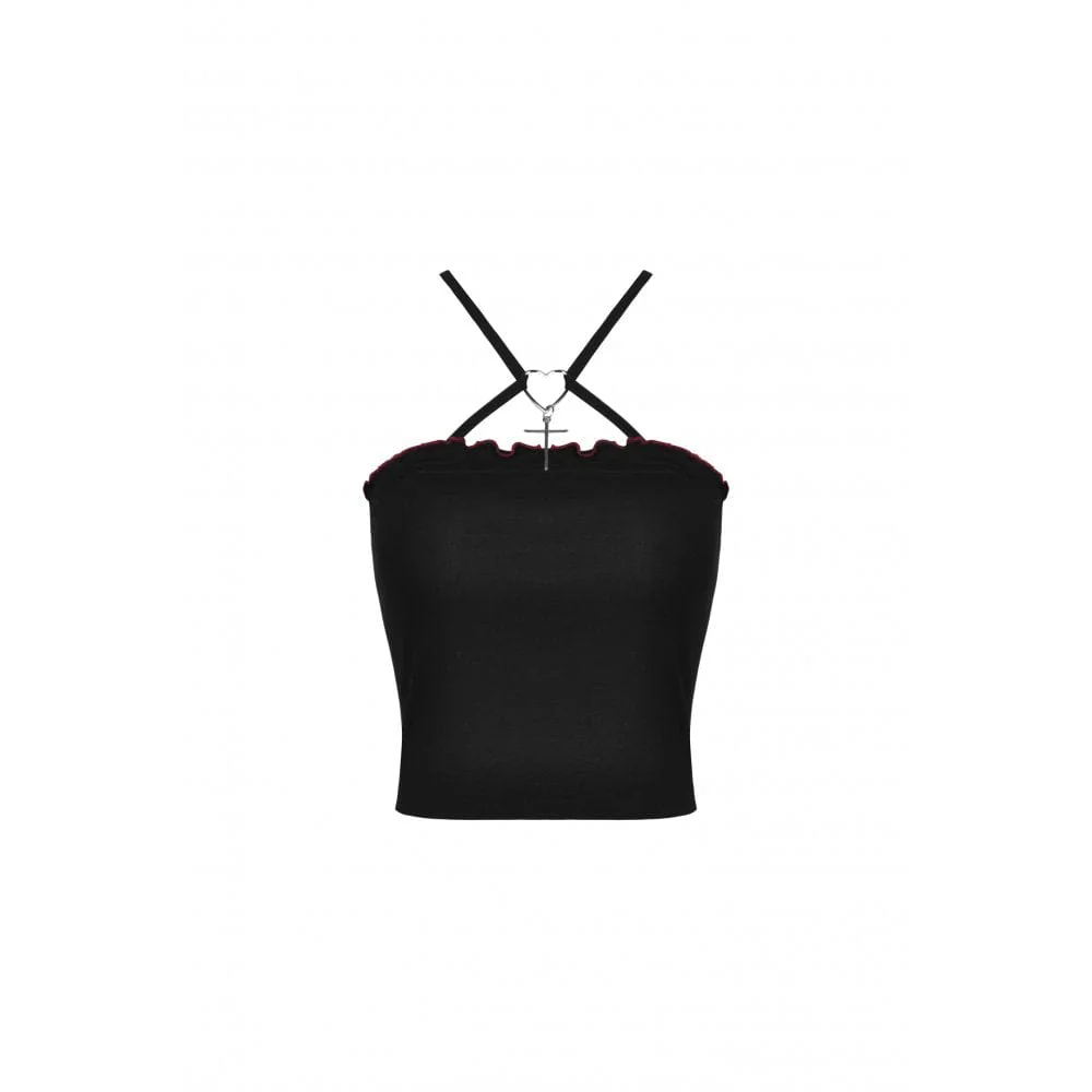 Women's Punk Rock Bat Wings Backless Crop Top - Image 5