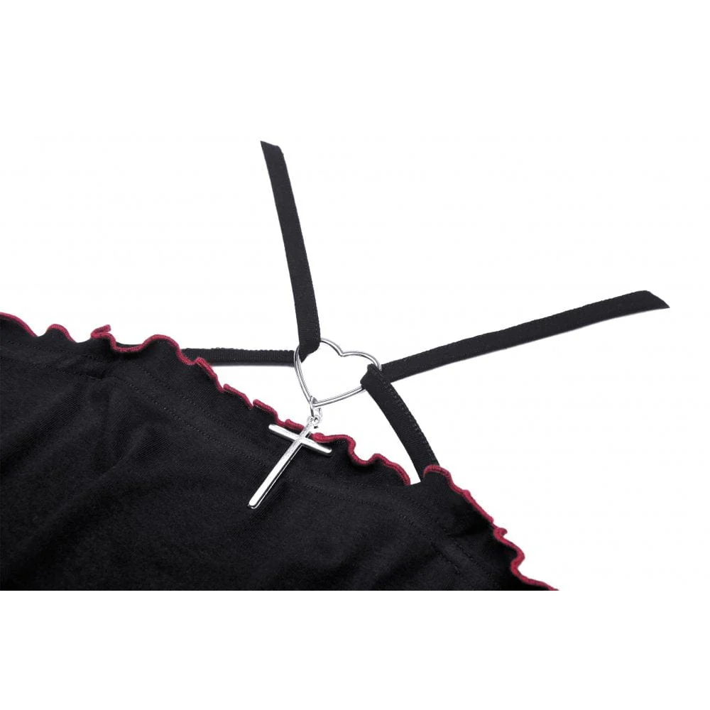 Women's Punk Rock Bat Wings Backless Crop Top - Image 7