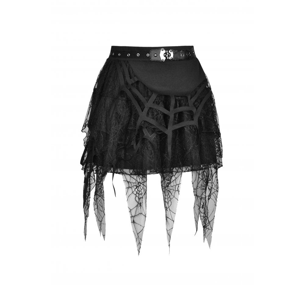 Women's Punk Rock Ripped Mesh Short Skirt - Image 7