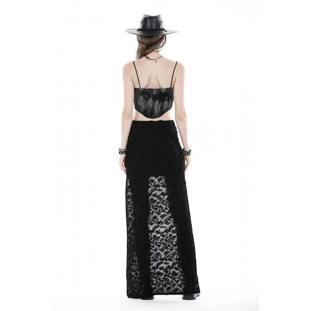 Women's Punk Ruched Ripped High-low Skirt - Image 10