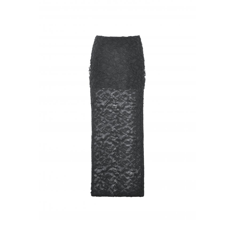 Women's Punk Ruched Ripped High-low Skirt - Image 12