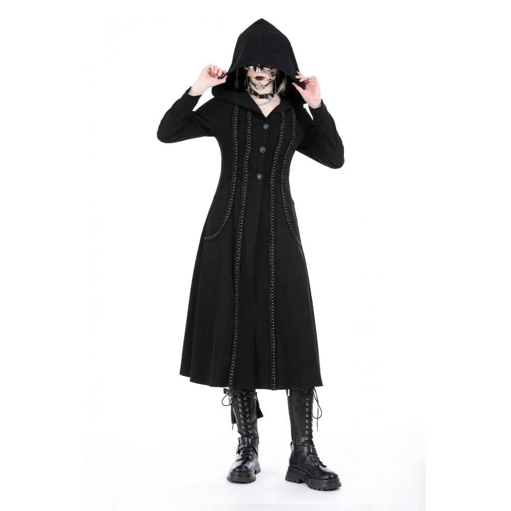 Women's Punk Ruffled Jacket with Hood - Image 2