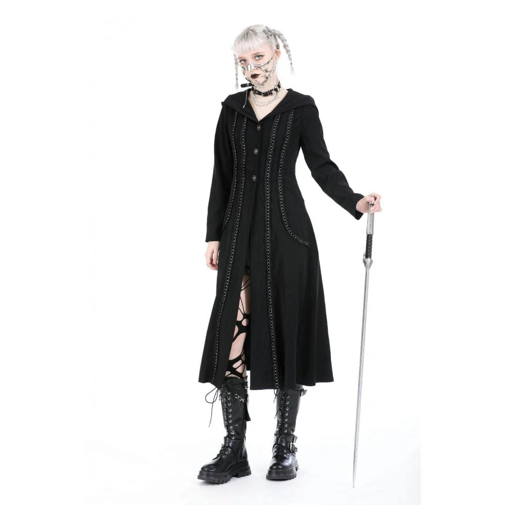 Women's Punk Ruffled Jacket with Hood - Image 6