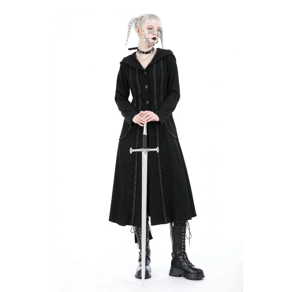 Women's Punk Ruffled Jacket with Hood - Image 7