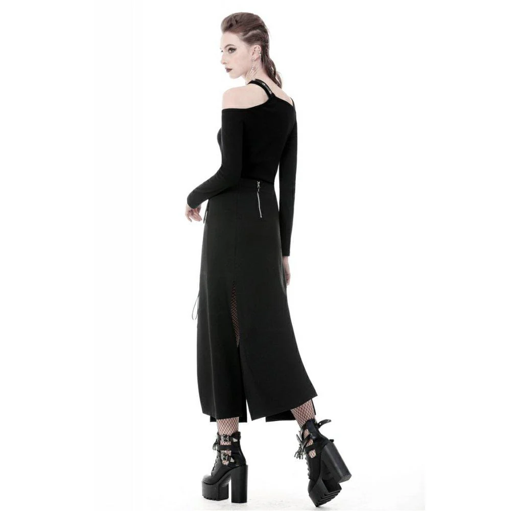 Women's Punk Sexy Slit Irregular Long Skirts - Image 3