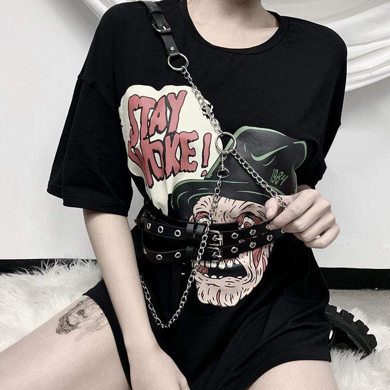 Women's Punk Shoulder Strape Chains Faux Leather Body Harnesses - Image 4