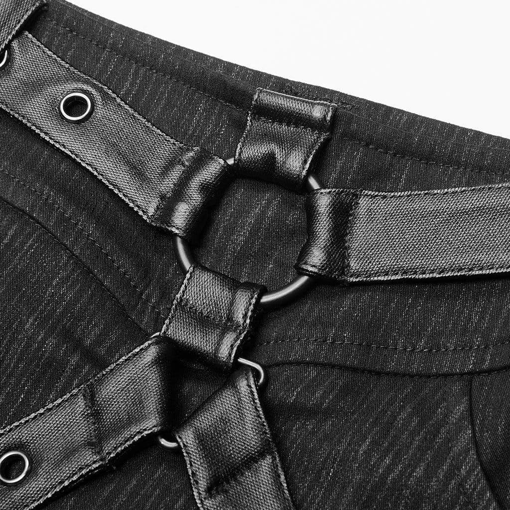 Women's Punk Side Slit Buckles Skirt - Image 6