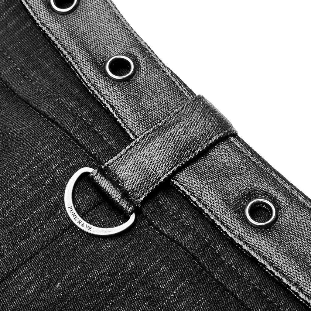Women's Punk Side Slit Buckles Skirt - Image 7
