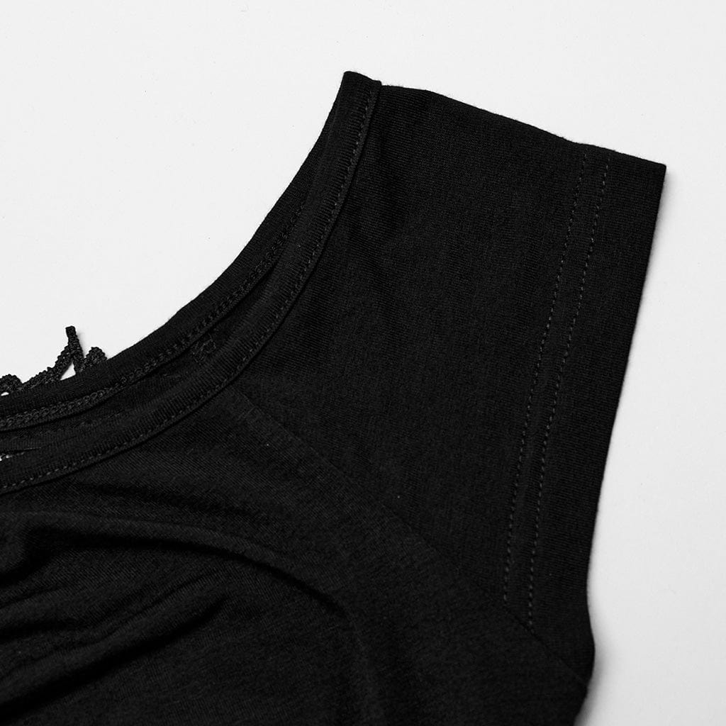Women's Punk Skeleton Embroidered Off-shoulder Dress - Image 9