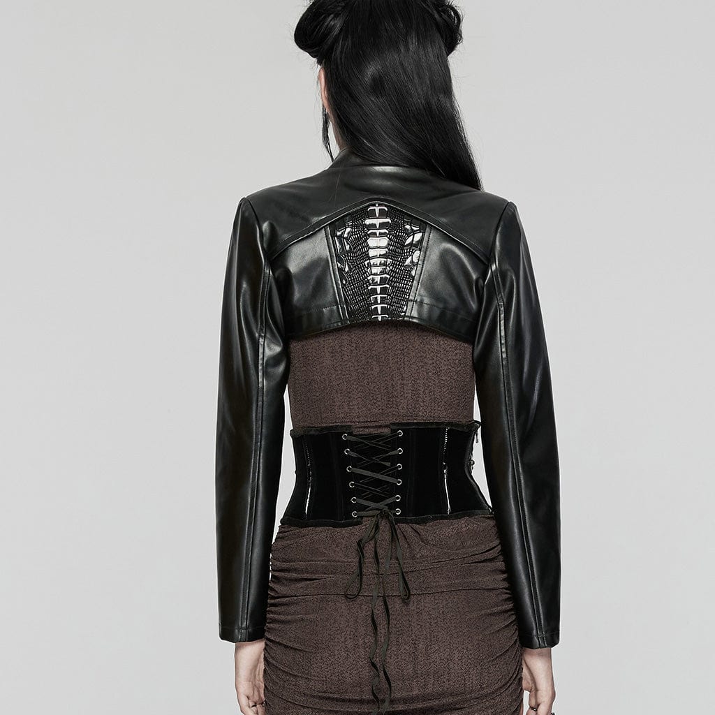 Women's Punk Skeleton Lace-up Underbust Corset - Image 3