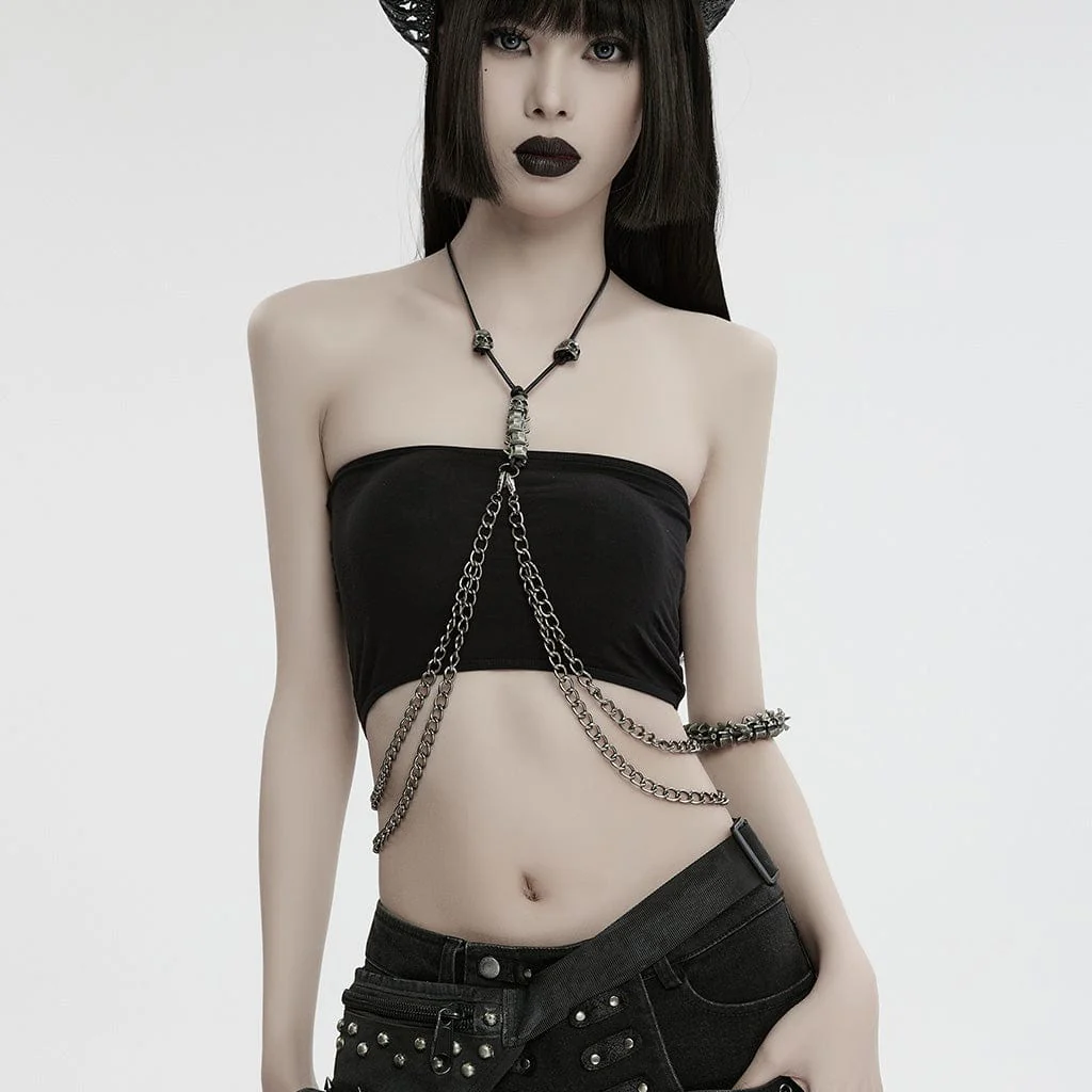 Women's Punk Skull Chain Harness - Image 3