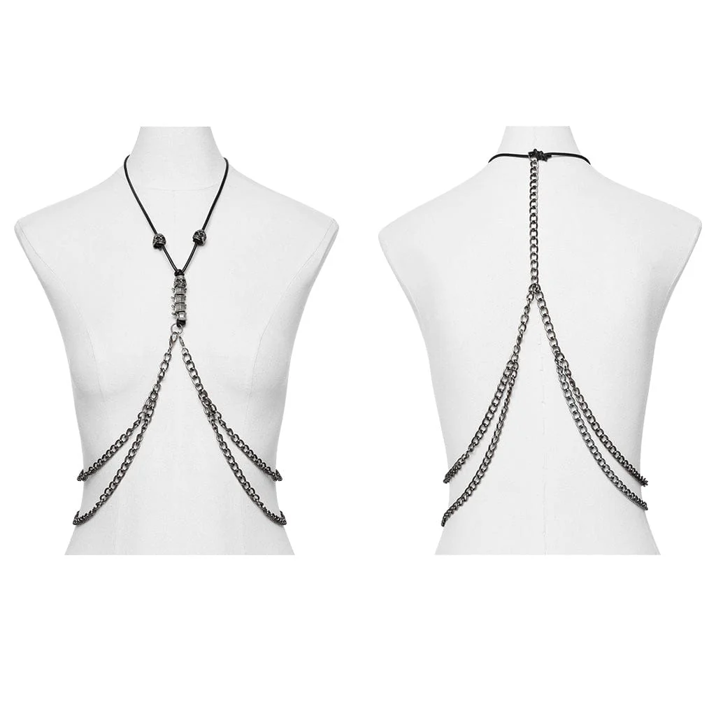Women's Punk Skull Chain Harness - Image 5