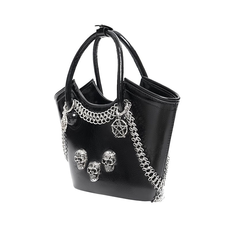 Women's Punk Skull Chained Hand Bag - Image 8