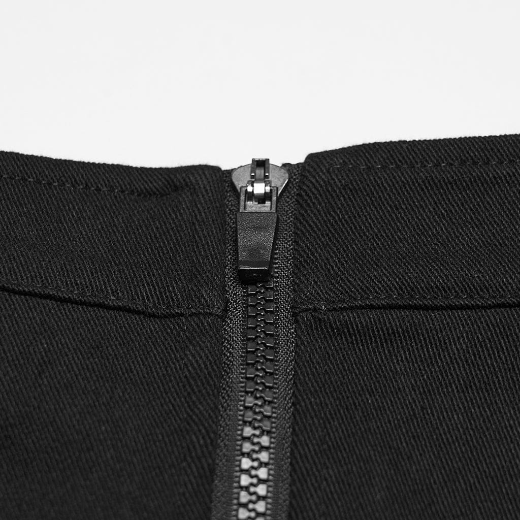 Women's Punk Skull Embroidered Big Pocket Skirt - Image 8