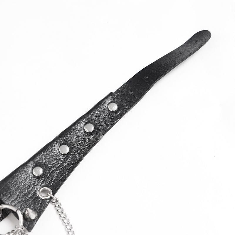 Women's Punk Skull Rivets Chain Choker - Image 11